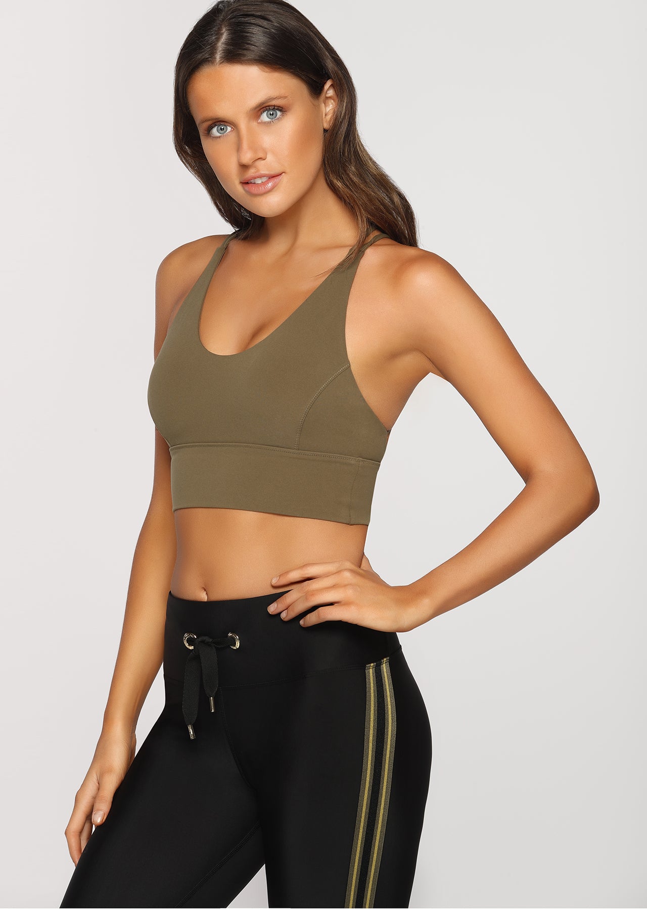 Lorna Jane Minimal Long Line Bra - Safari