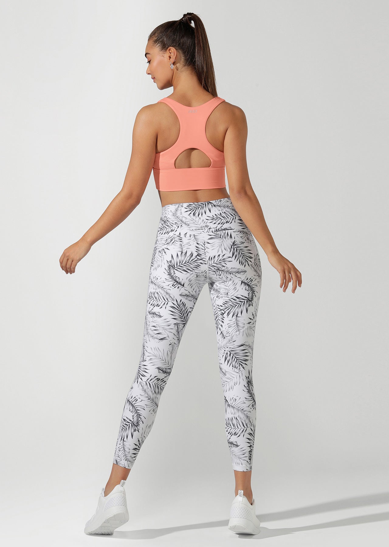 Lorna Jane Minimal Long Line Racer Sports Bra - Tangerine