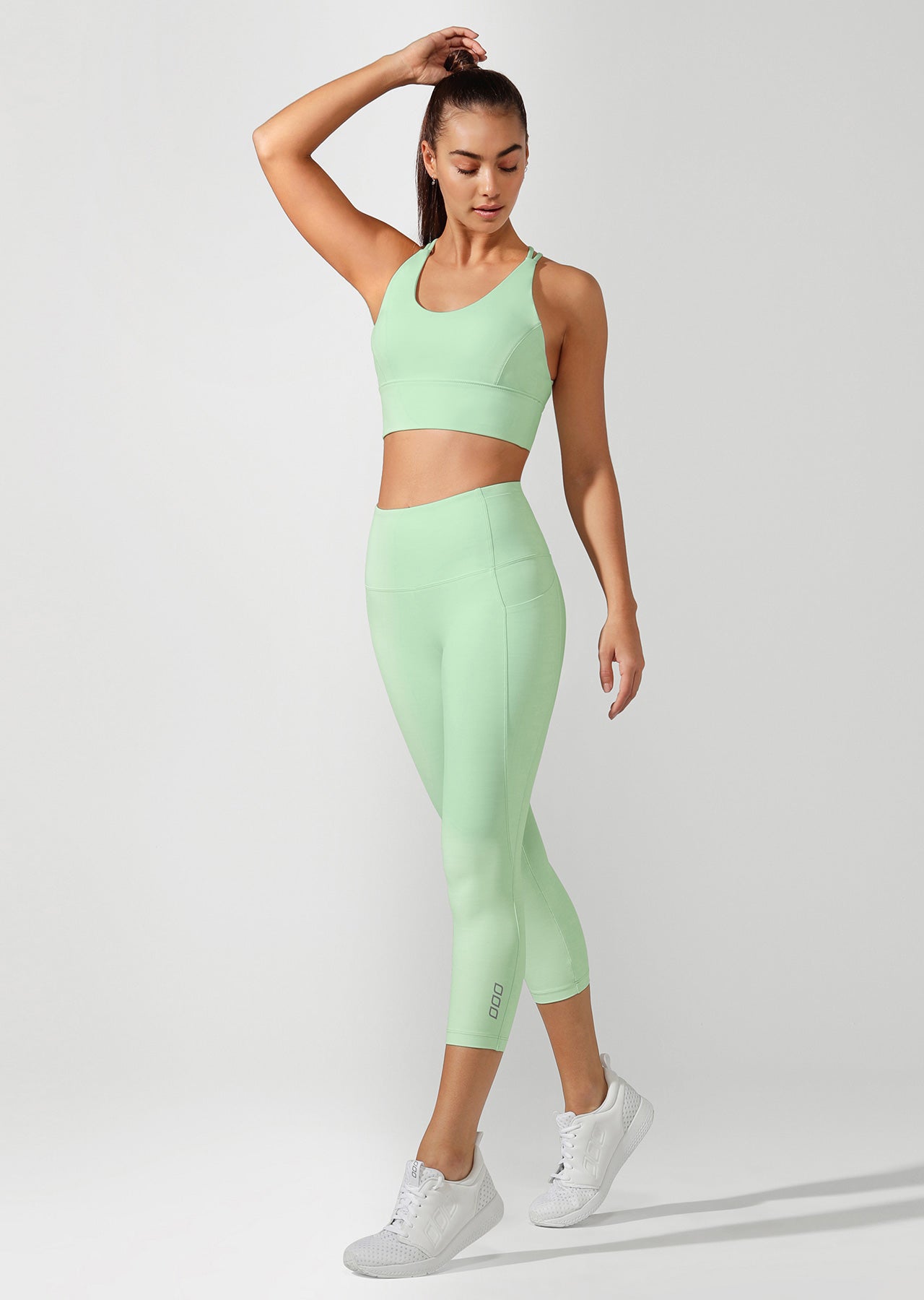 Lorna Jane Minimal Long Line Strappy Sports Bra - Minted