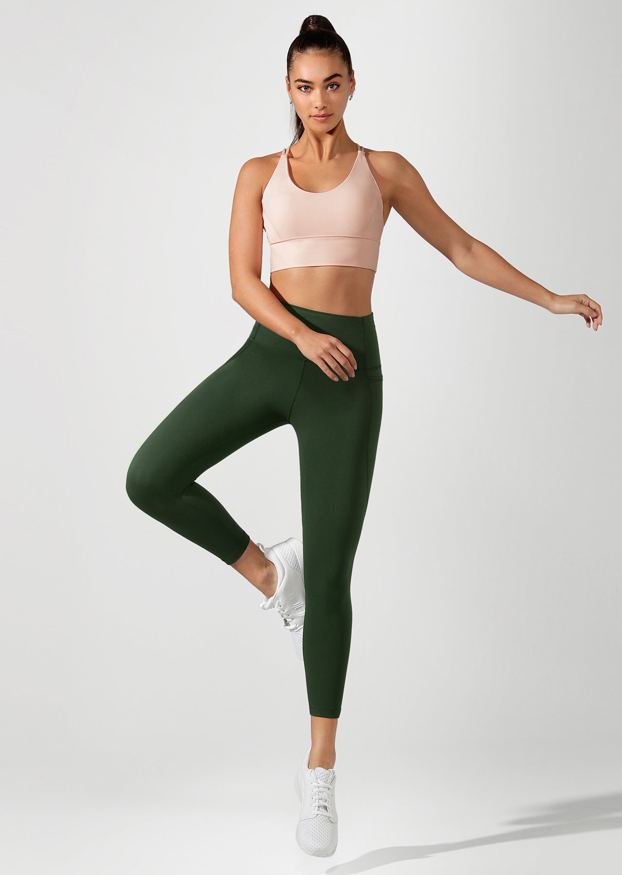 Lorna Jane Minimal Long Line Strappy Sports Bra - Petal