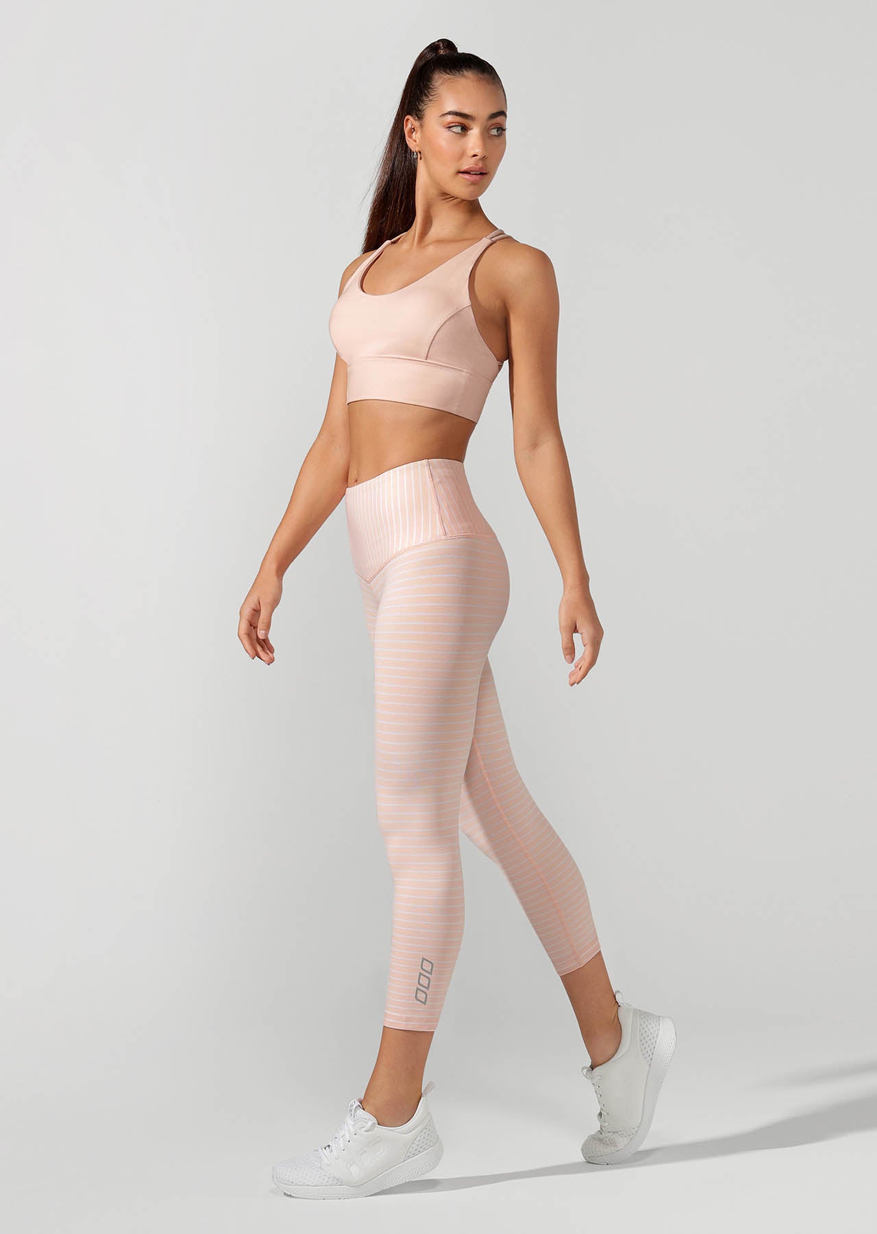 Lorna Jane Minimal Long Line Strappy Sports Bra - Petal