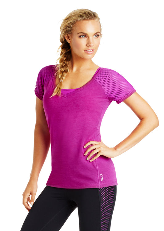 Lorna Jane Mischief Active S/Slv T-Shirt - Very Fuchsia