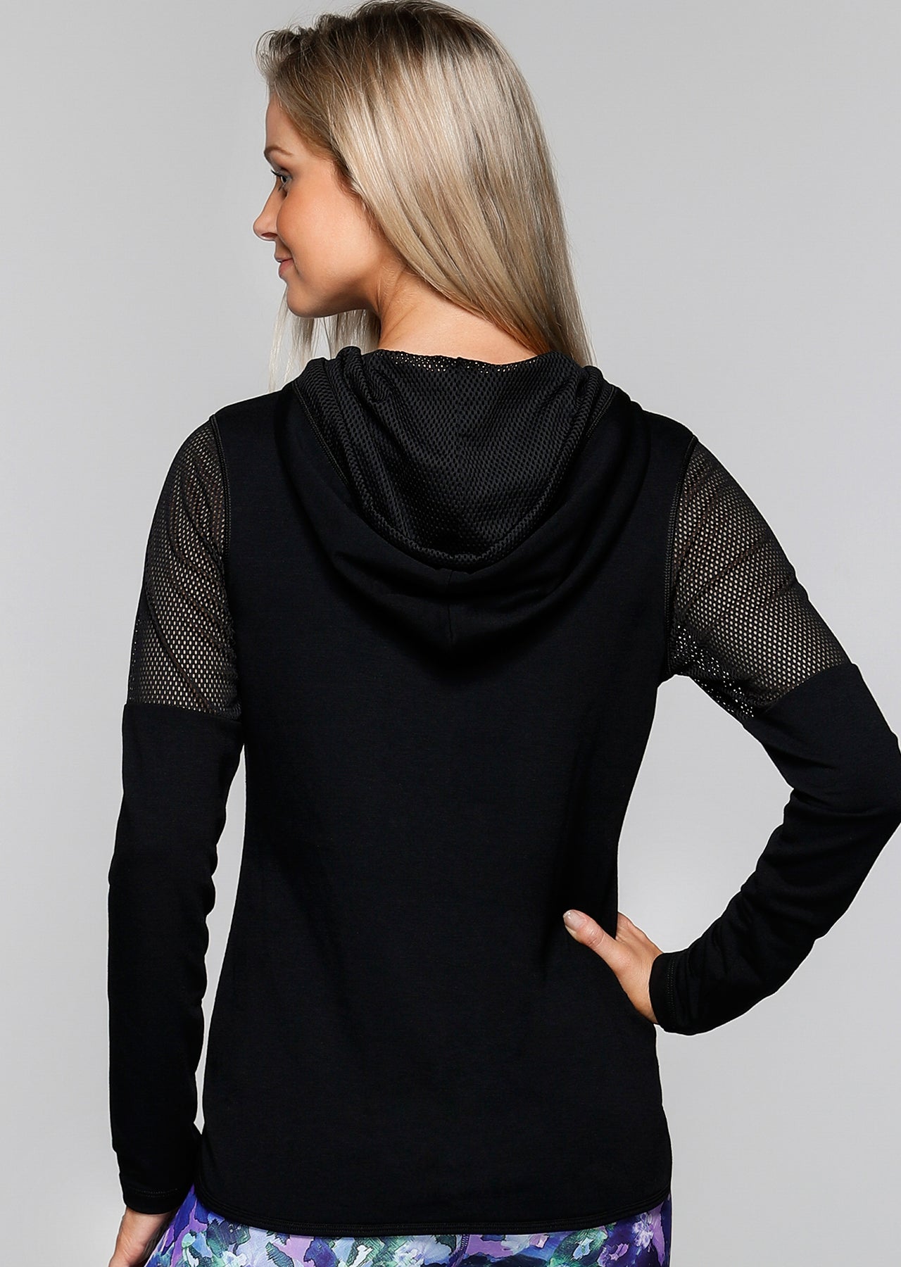 Lorna Jane Monochrome Hoodie - Black