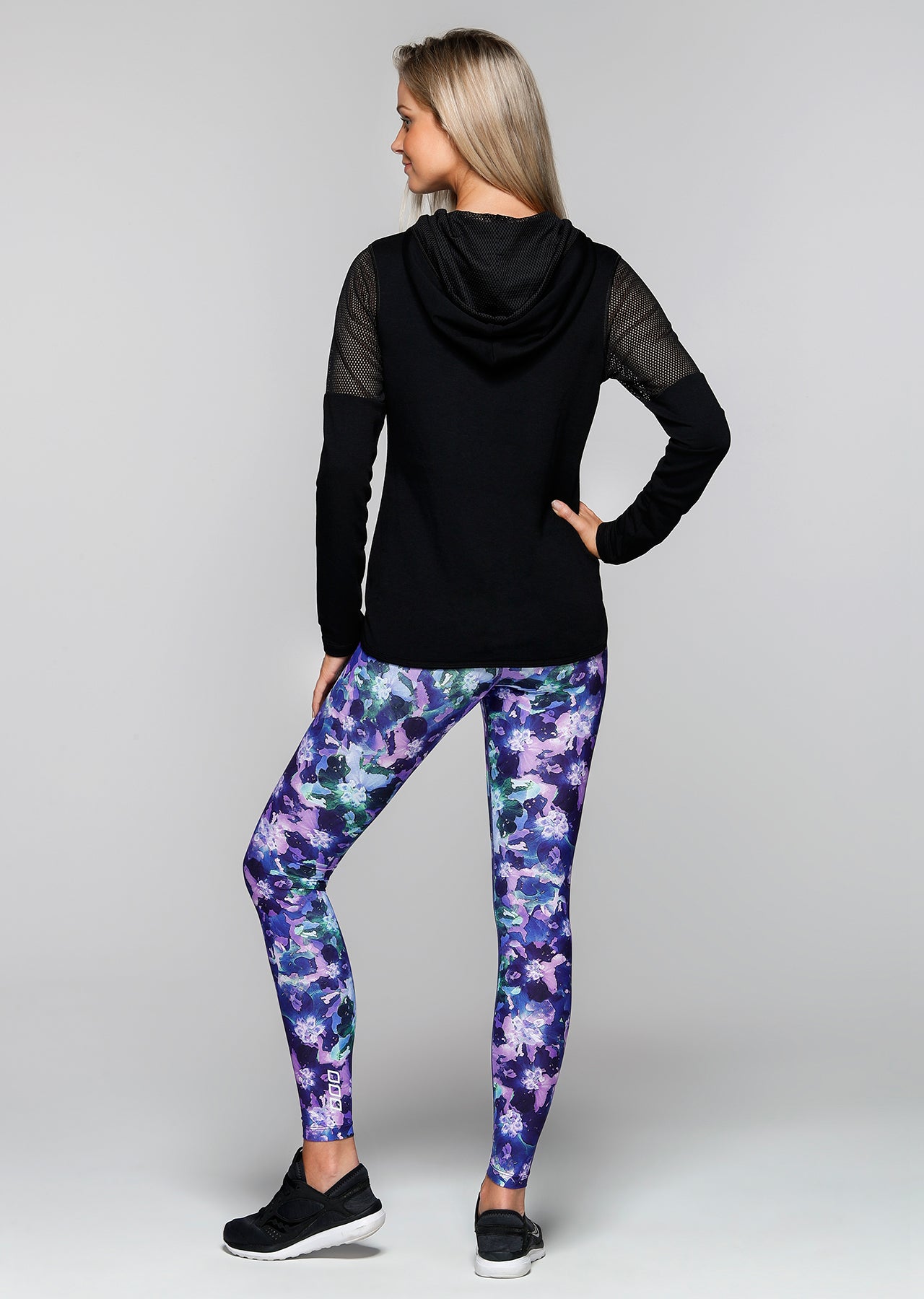 Lorna Jane Monochrome Hoodie - Black