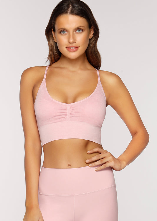 Lorna Jane Morning Light Seamless Bra - Dusty Rose Marl