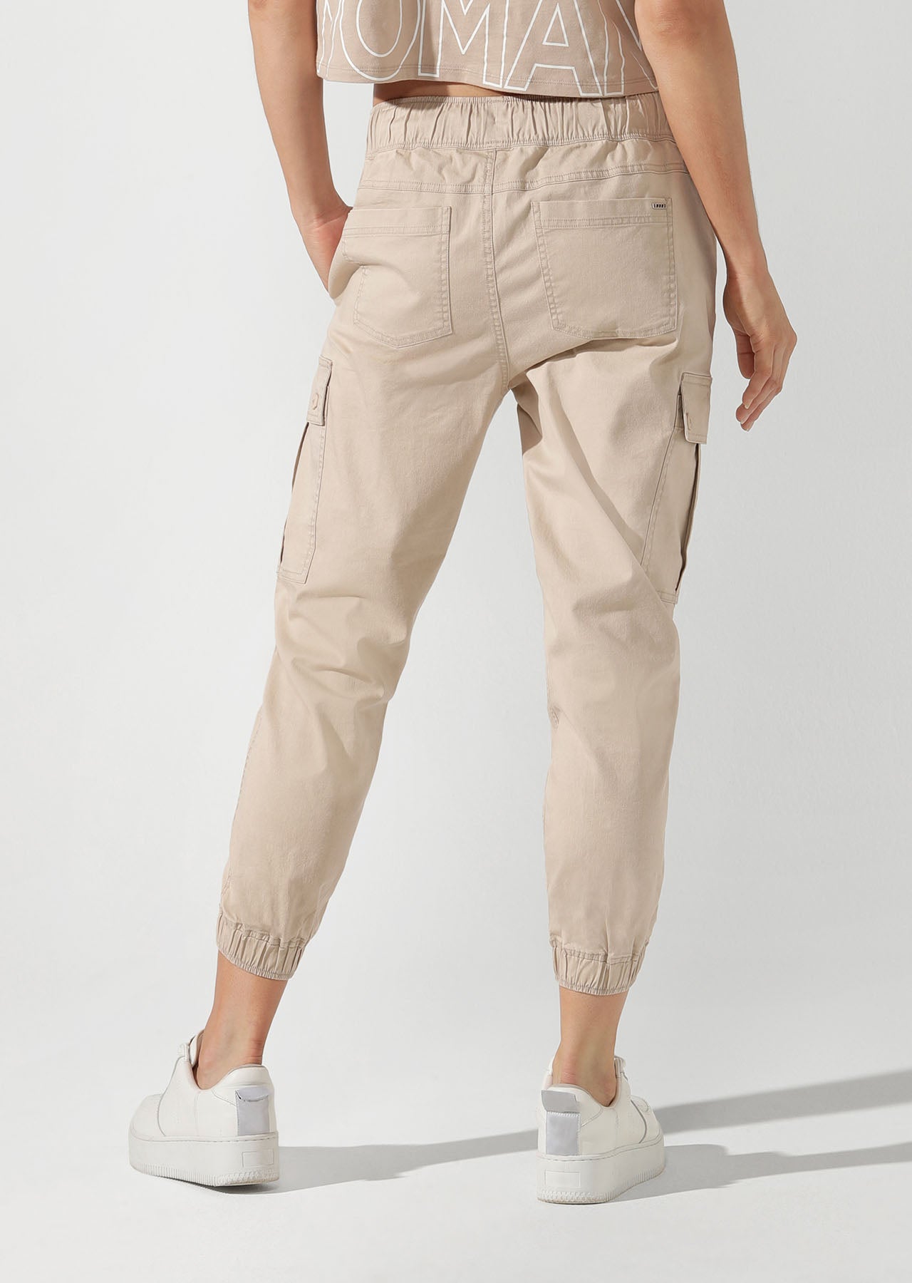 Lorna Jane Moto Cropped Pants - Off White