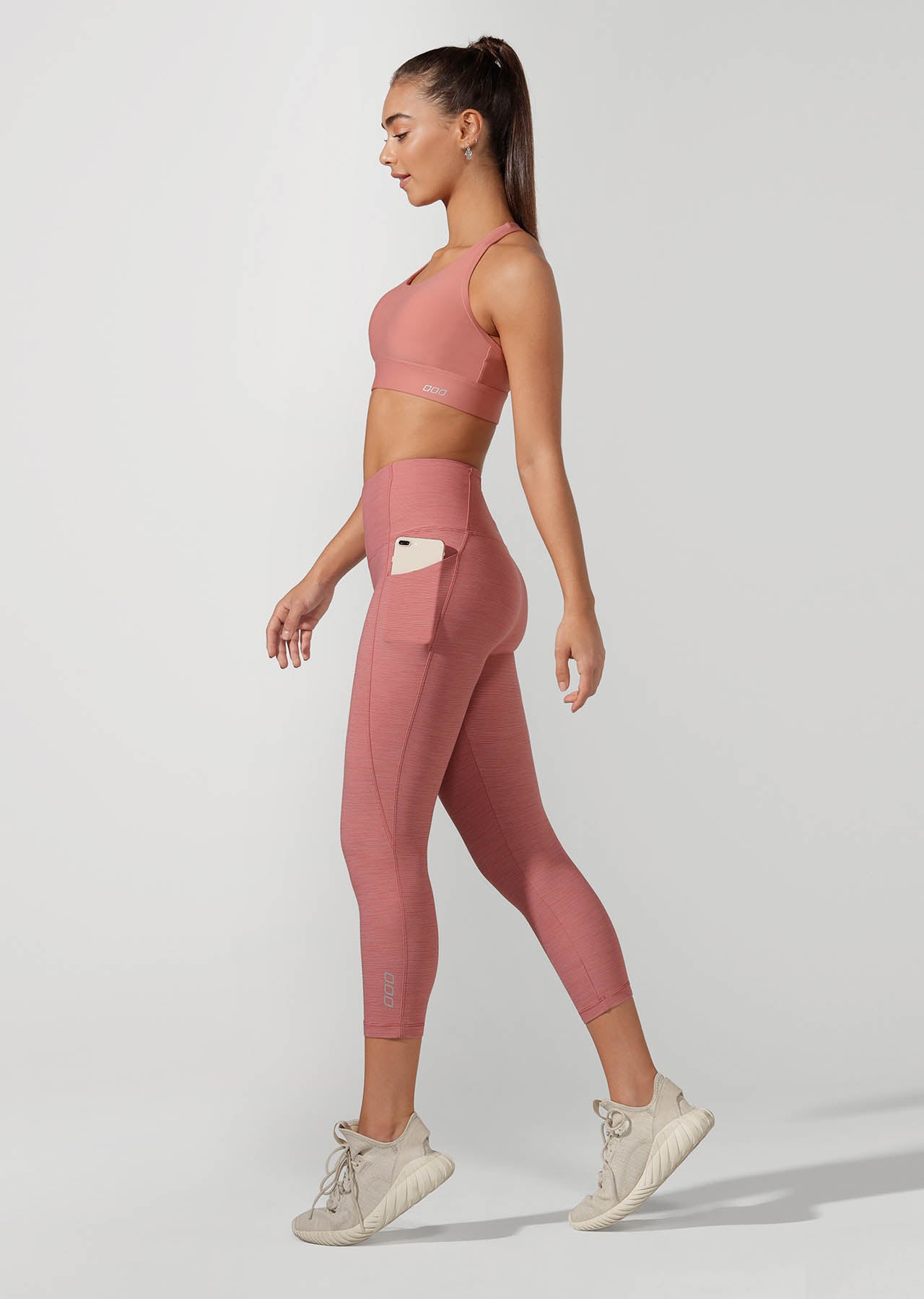 Lorna Jane Move Core 7/8 Tight - Raspberry Sorbet Marl