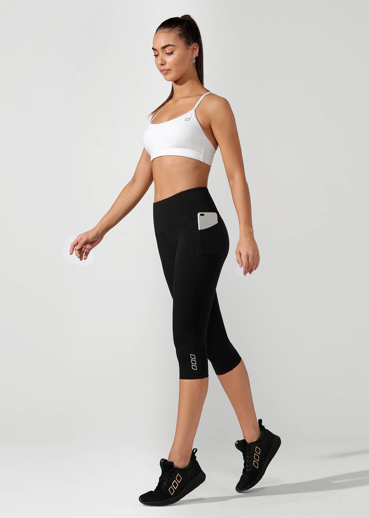 Lorna Jane Move Core Phone Pocket 3/4 Tight - Black