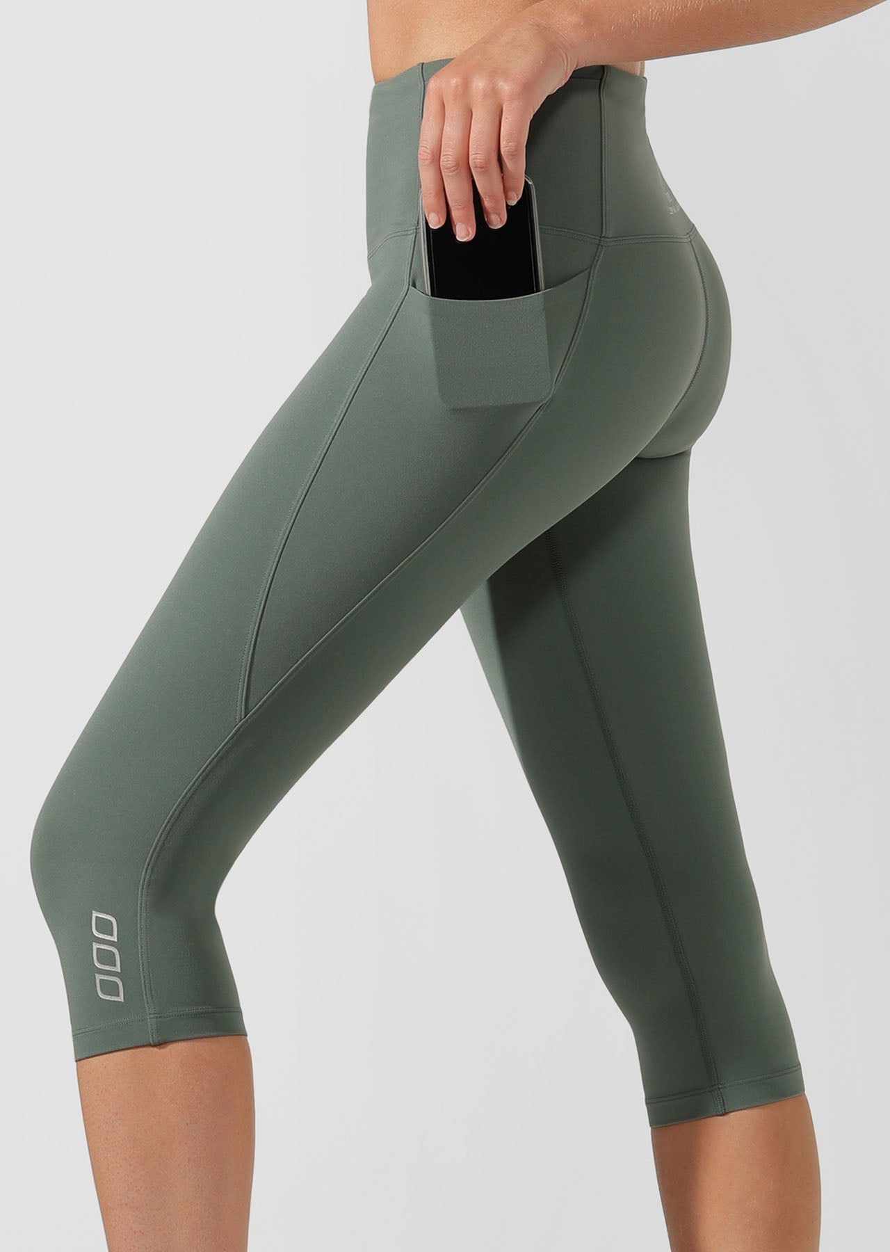 Lorna Jane Move Core Phone Pocket 3/4 Tight - Military