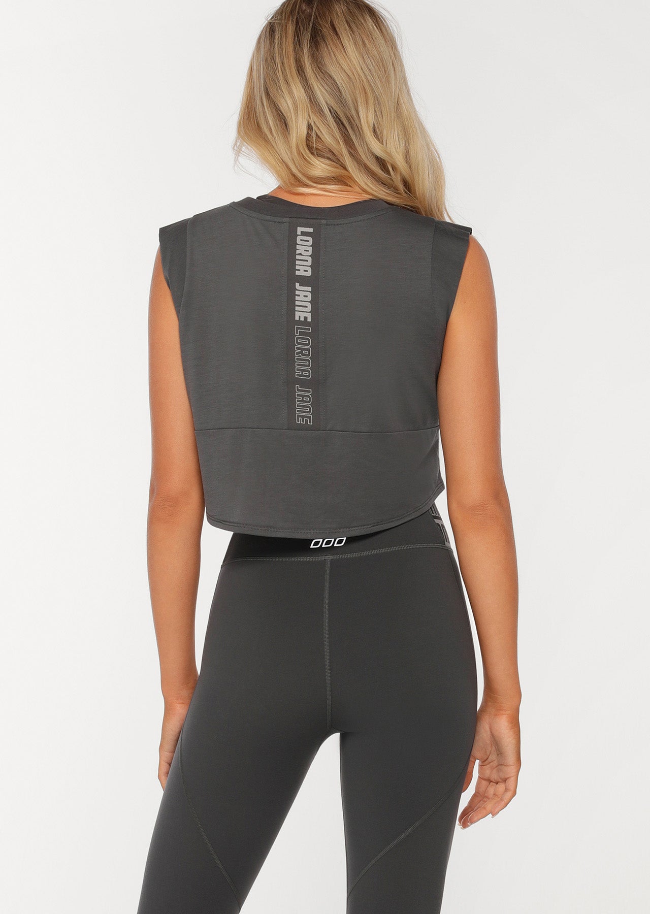 Lorna Jane Move Easy Cropped Tank - Titanium