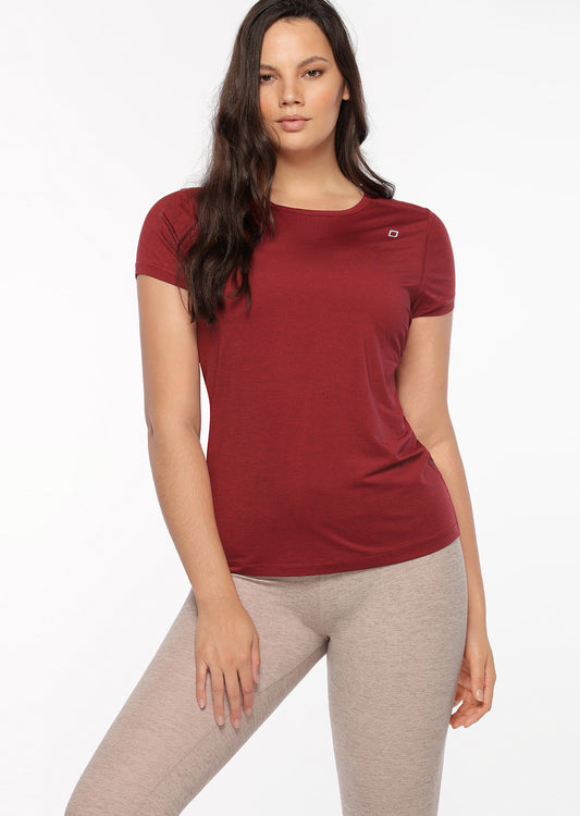 Lorna Jane Move Freely Active Tee - Cherry Marl