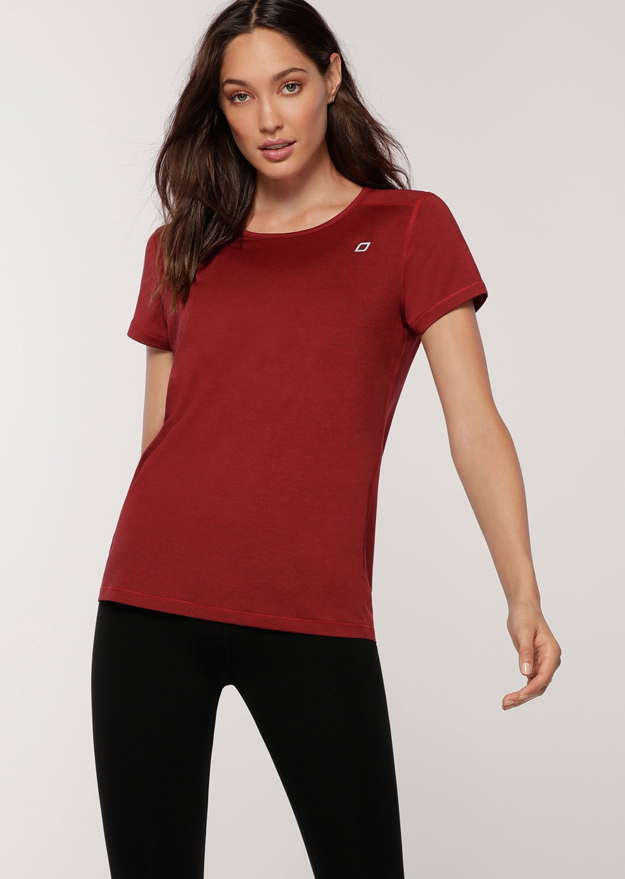 Lorna Jane Move Freely Active Tee - Cherry Marl