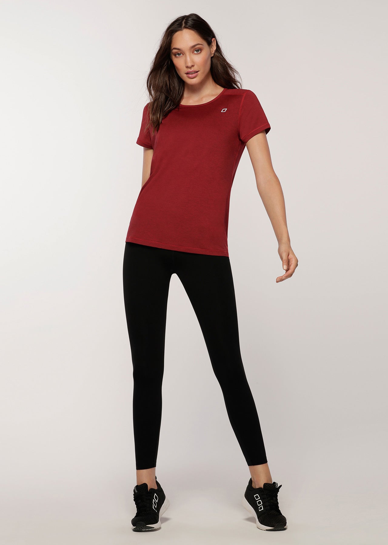 Lorna Jane Move Freely Active Tee - Cherry Marl
