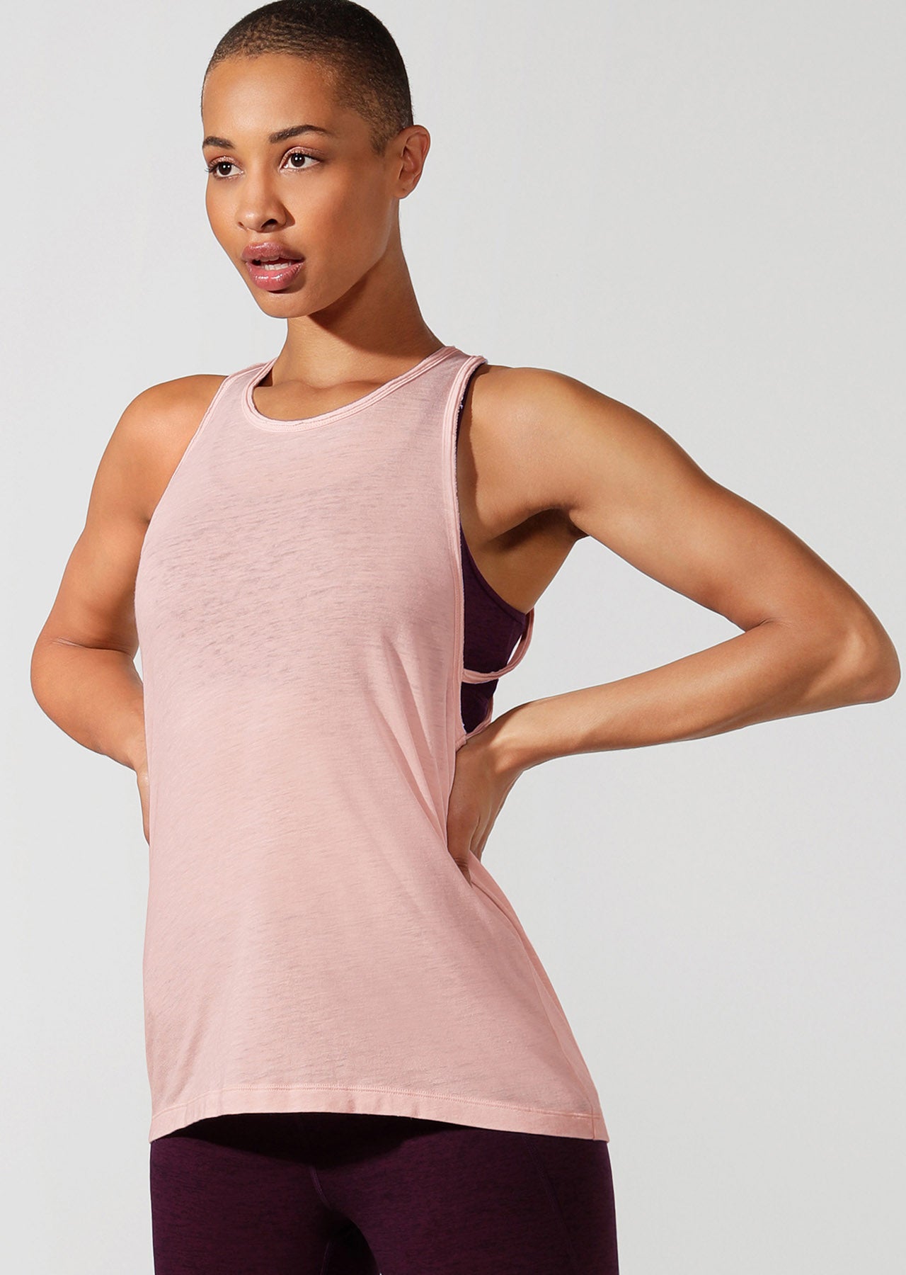 Lorna Jane Move With Ease Tank - Dark Dusty Pink