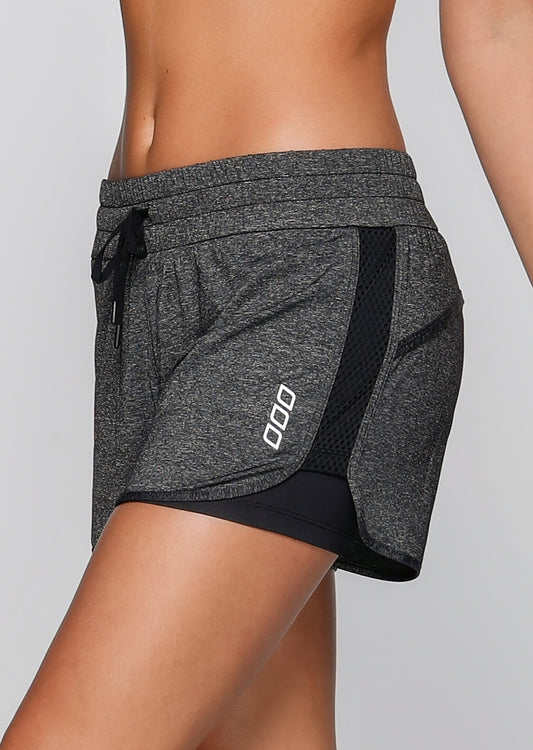 Lorna Jane Movement Run Shorts - Black Marl