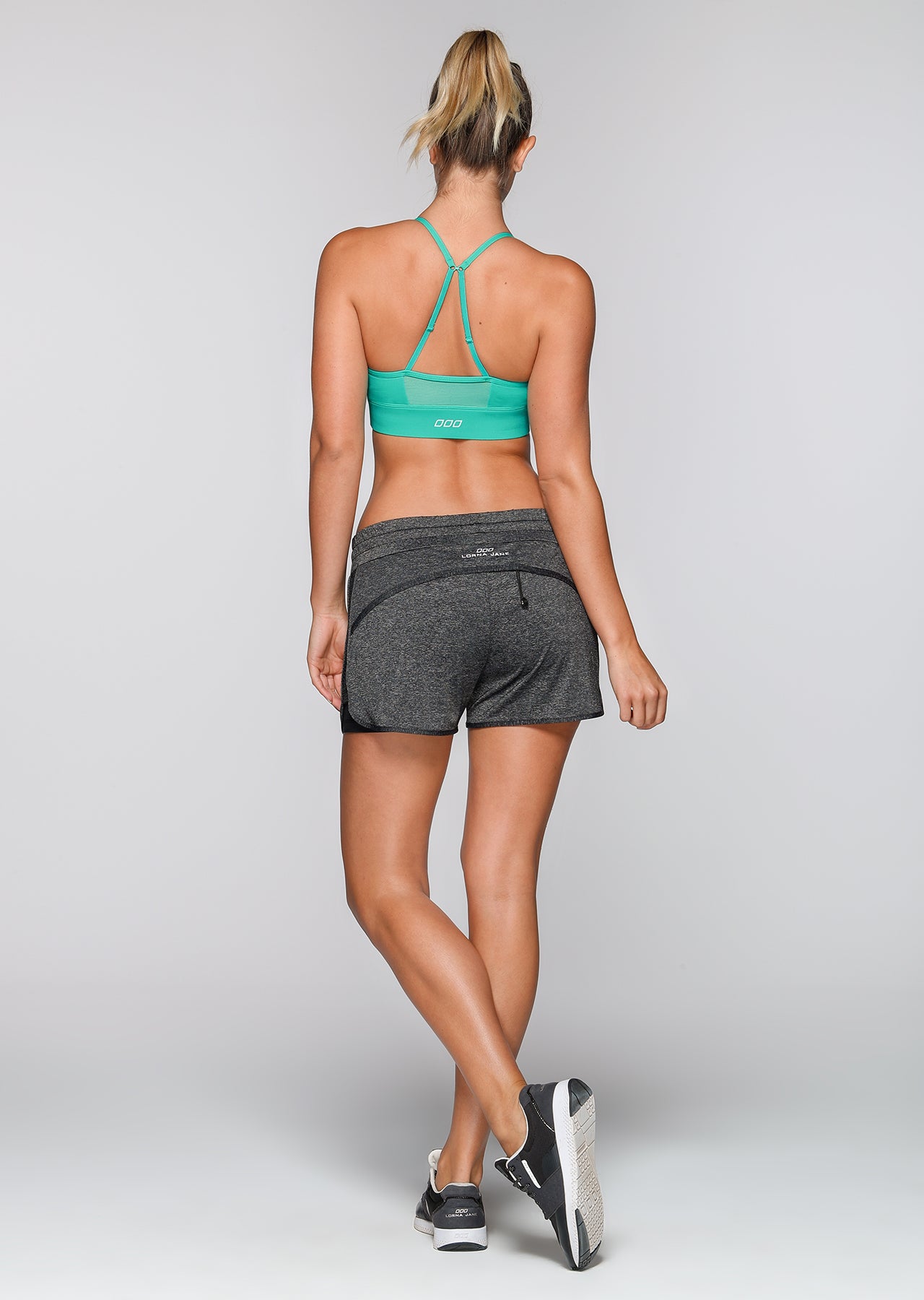 Lorna Jane Movement Run Shorts - Black Marl