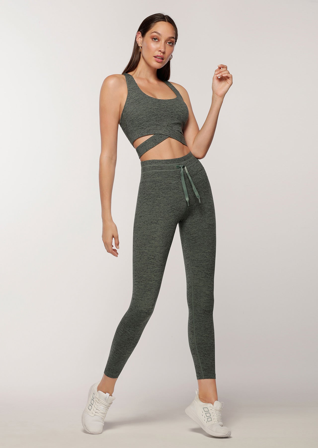 Lorna Jane Muscle Up Sports Bra - Military Marl