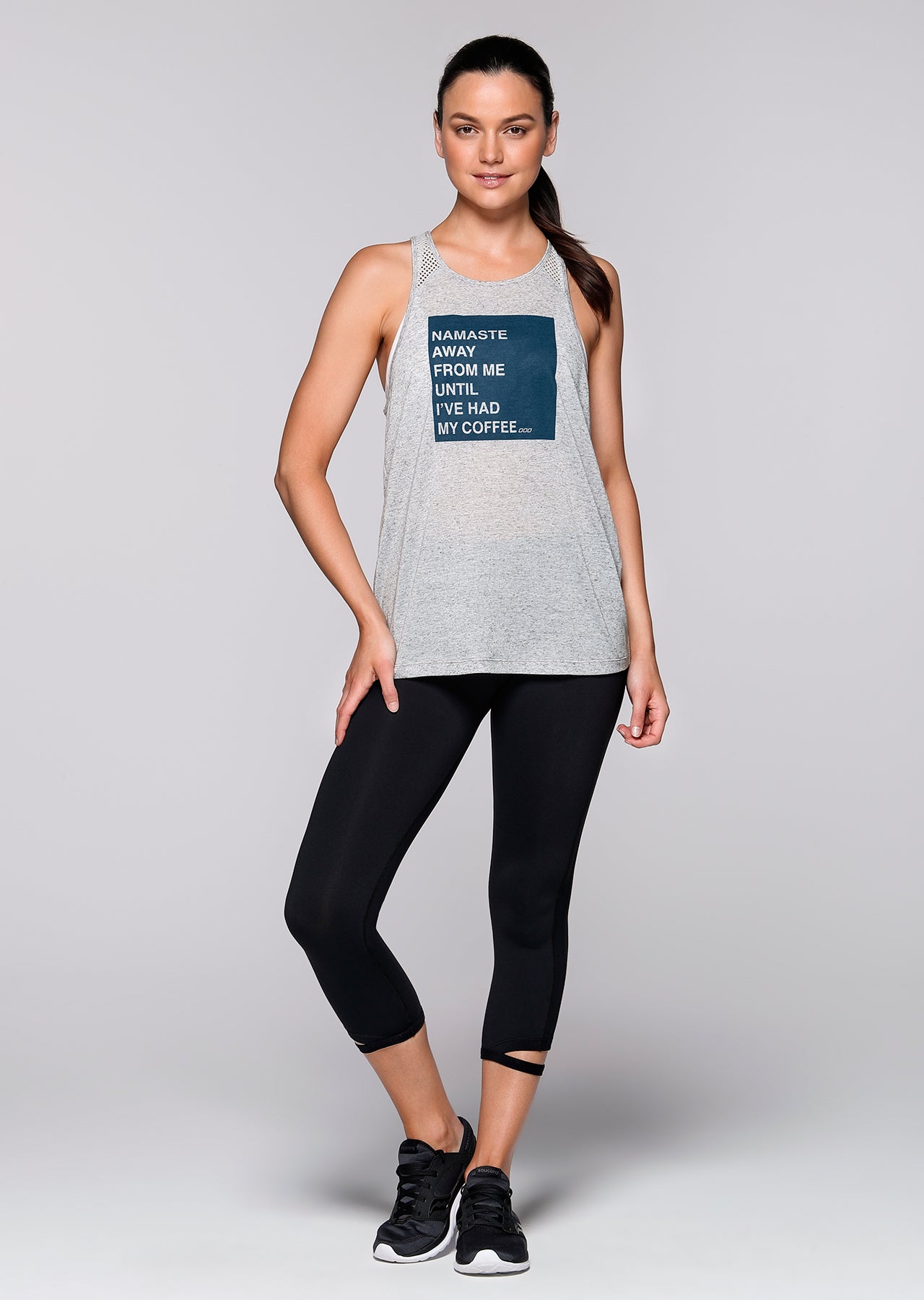 Lorna Jane Namaste Away Tank - Grey Marl