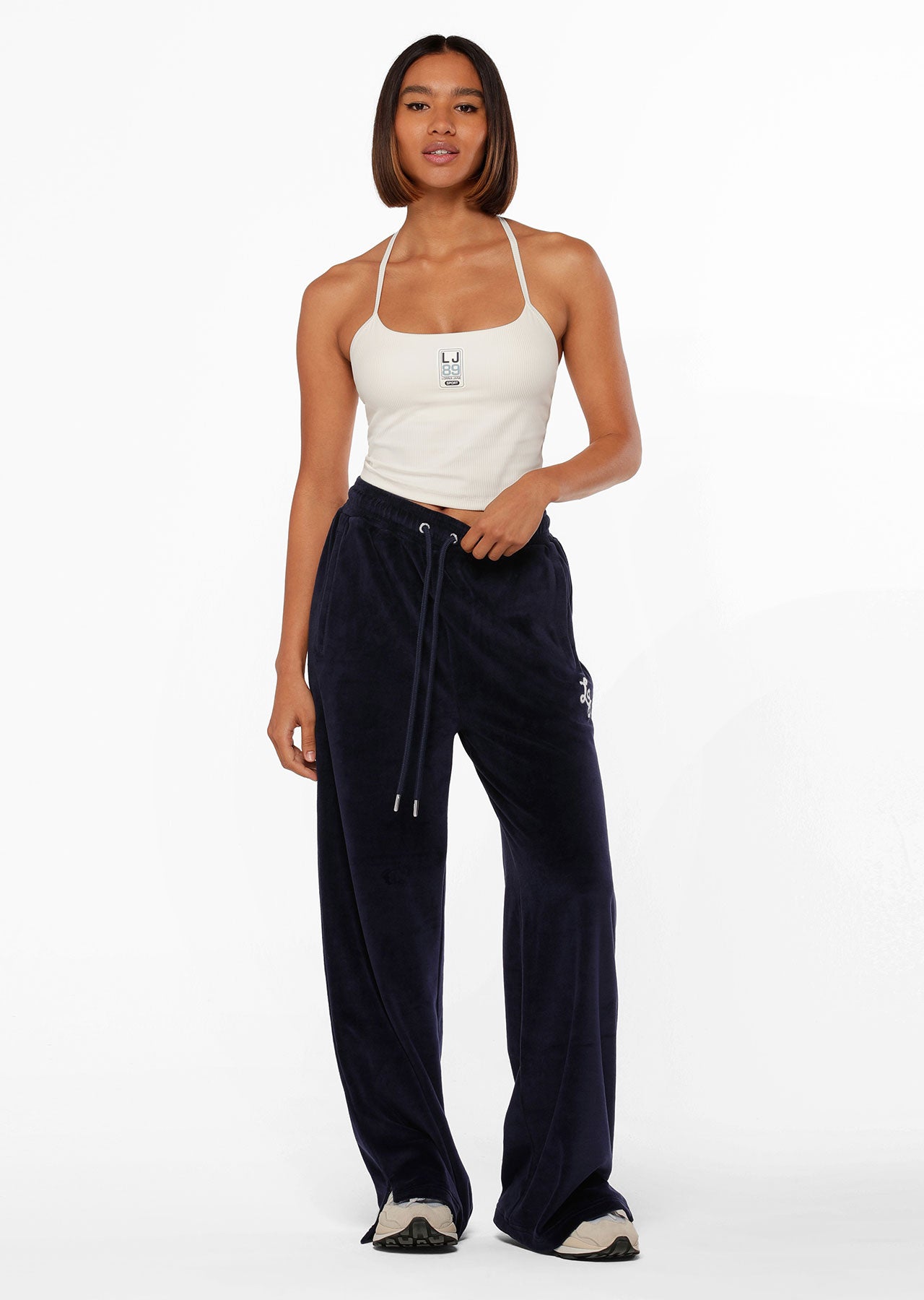 Lorna Jane Naughties Nostalgic Velour Bootleg Track Pants - French Navy