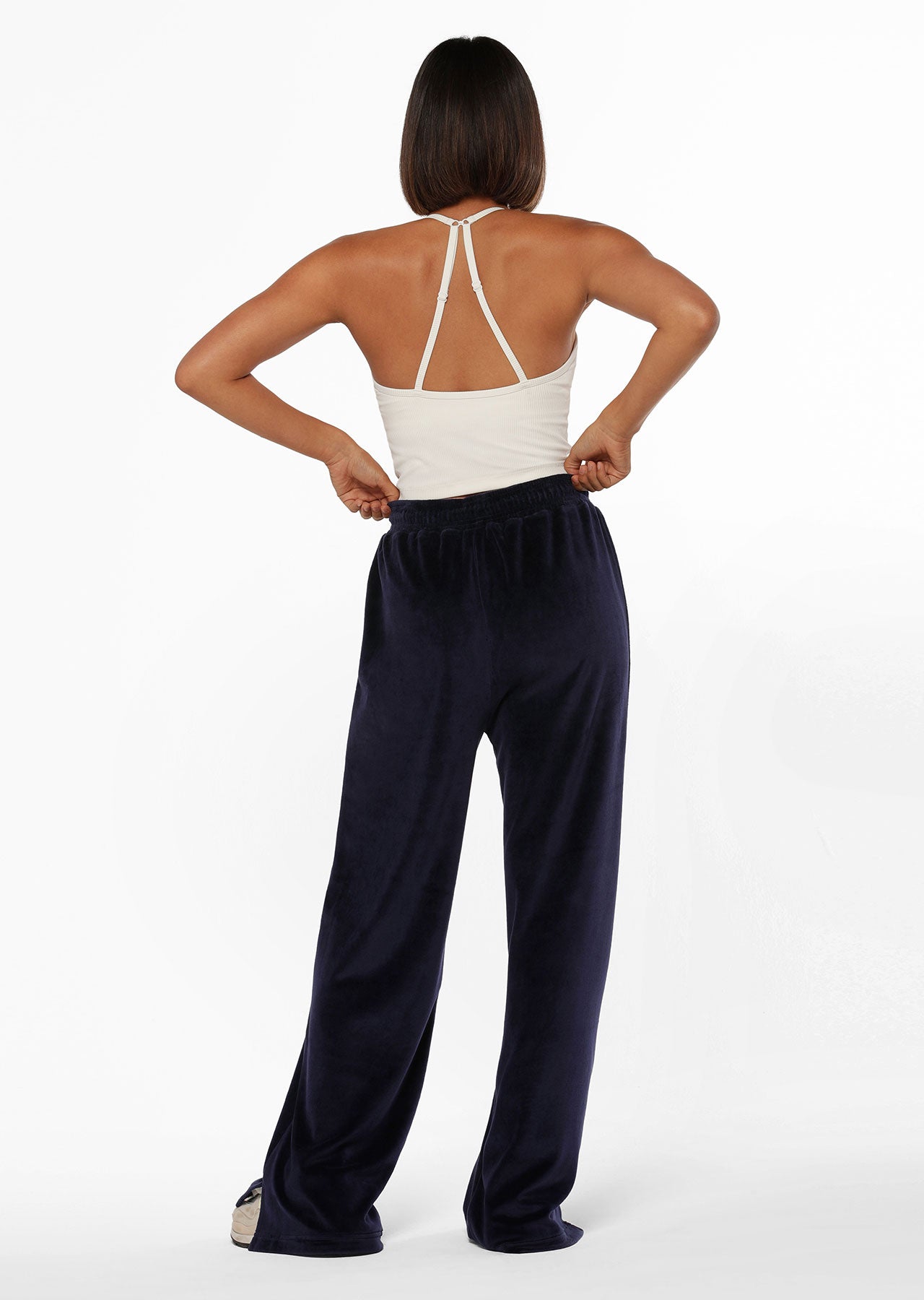 Lorna Jane Naughties Nostalgic Velour Bootleg Track Pants - French Navy