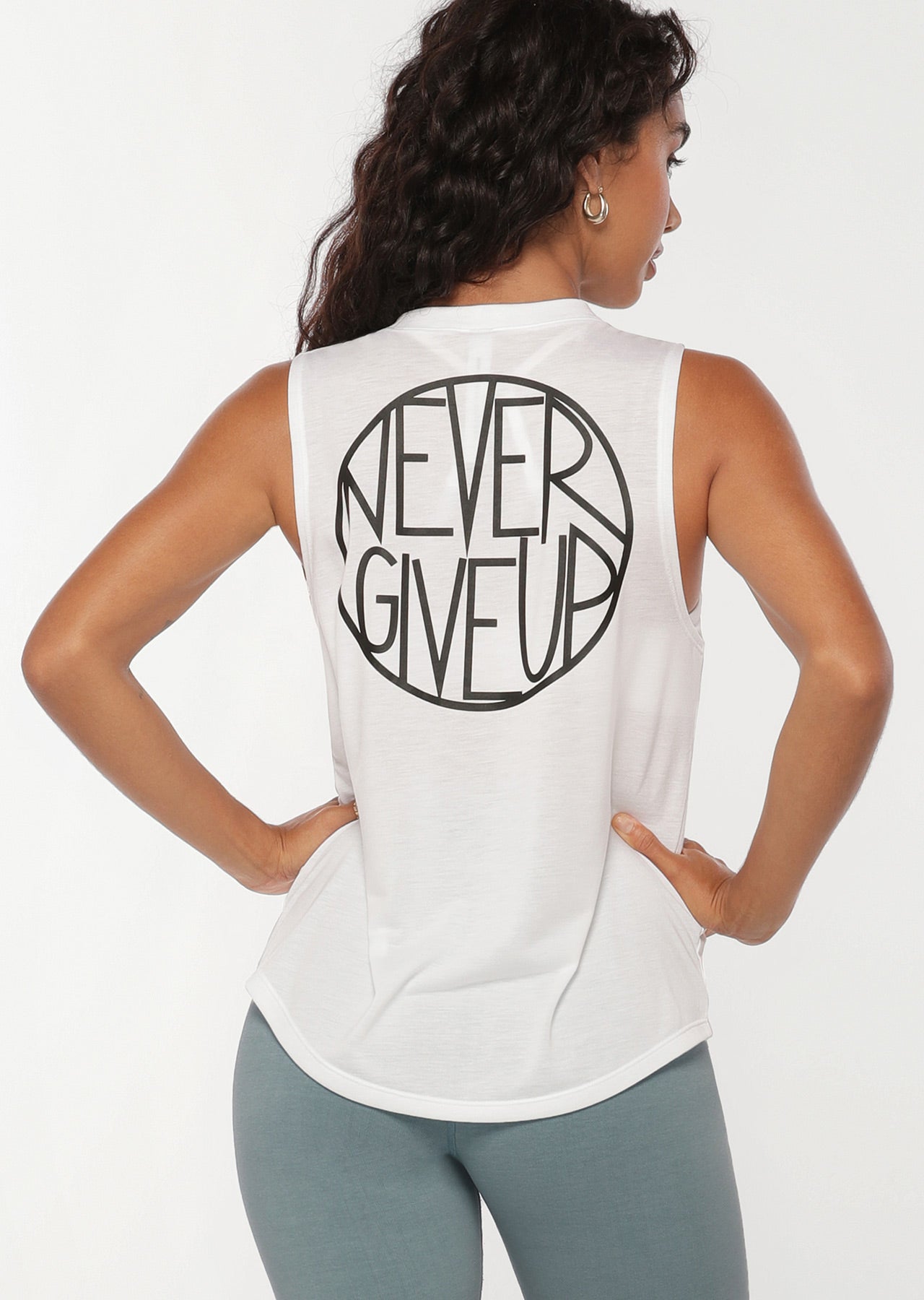 Lorna Jane Never Give Up Tank - White