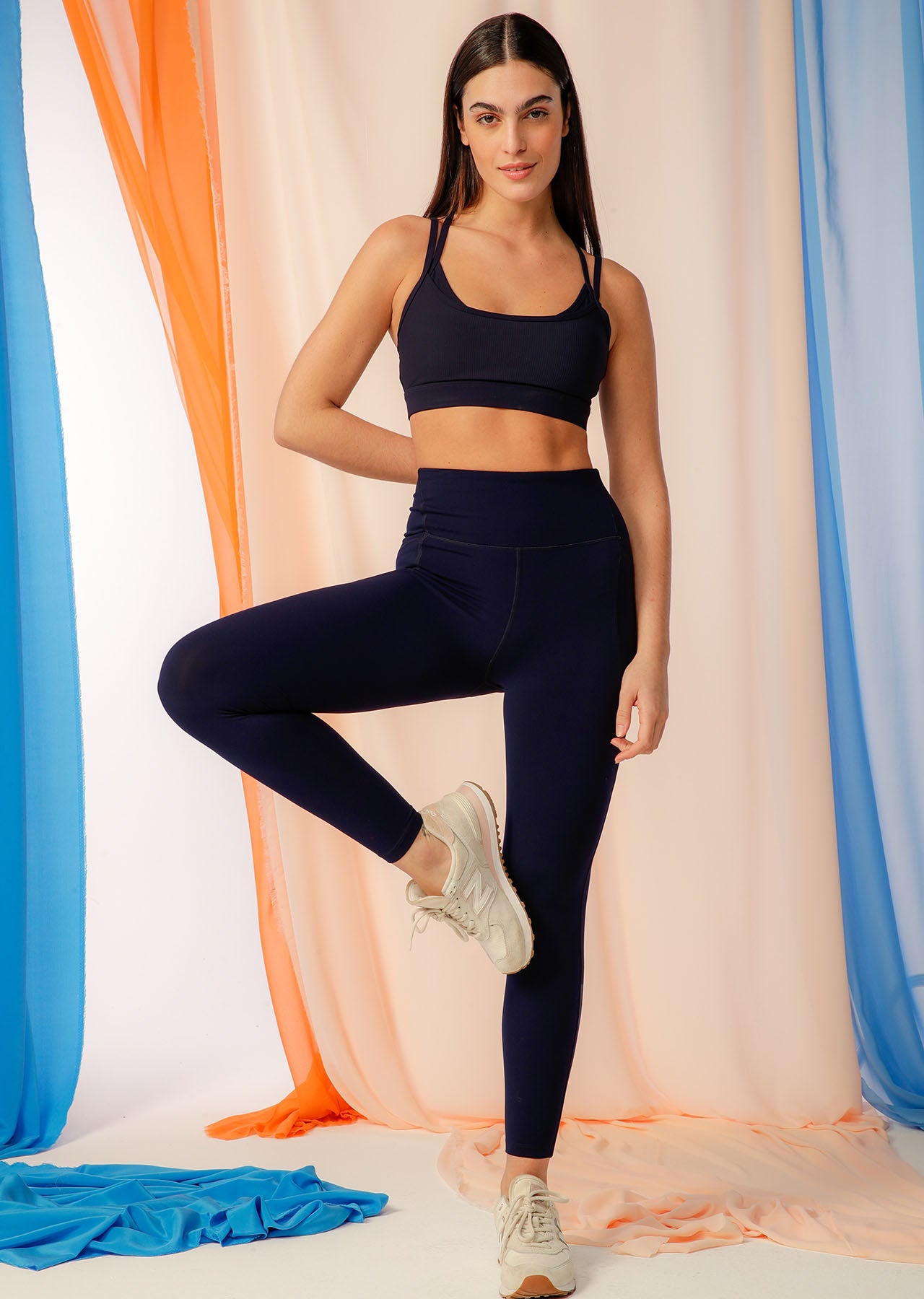 Lorna Jane No Chafe Aloe Vera Full Length Leggings - French Navy