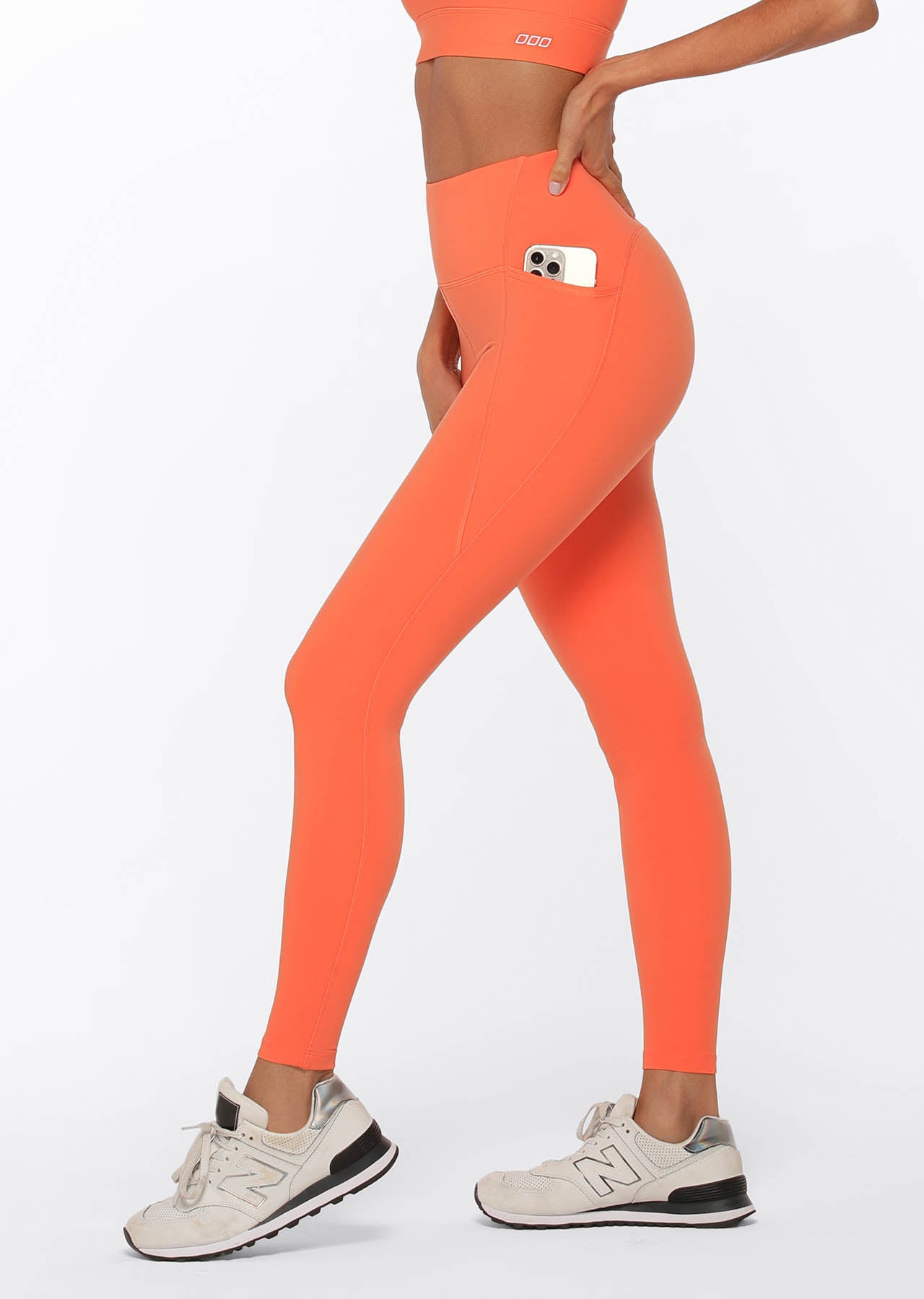 Lorna Jane No Chafe Aloe Vera Full Length Leggings - Satsuma
