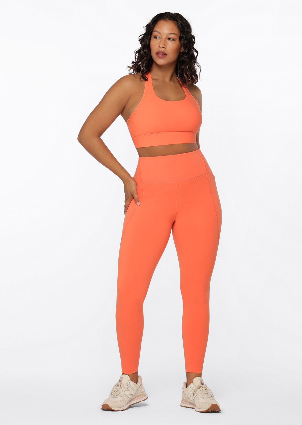Lorna Jane No Chafe Aloe Vera Full Length Leggings - Satsuma