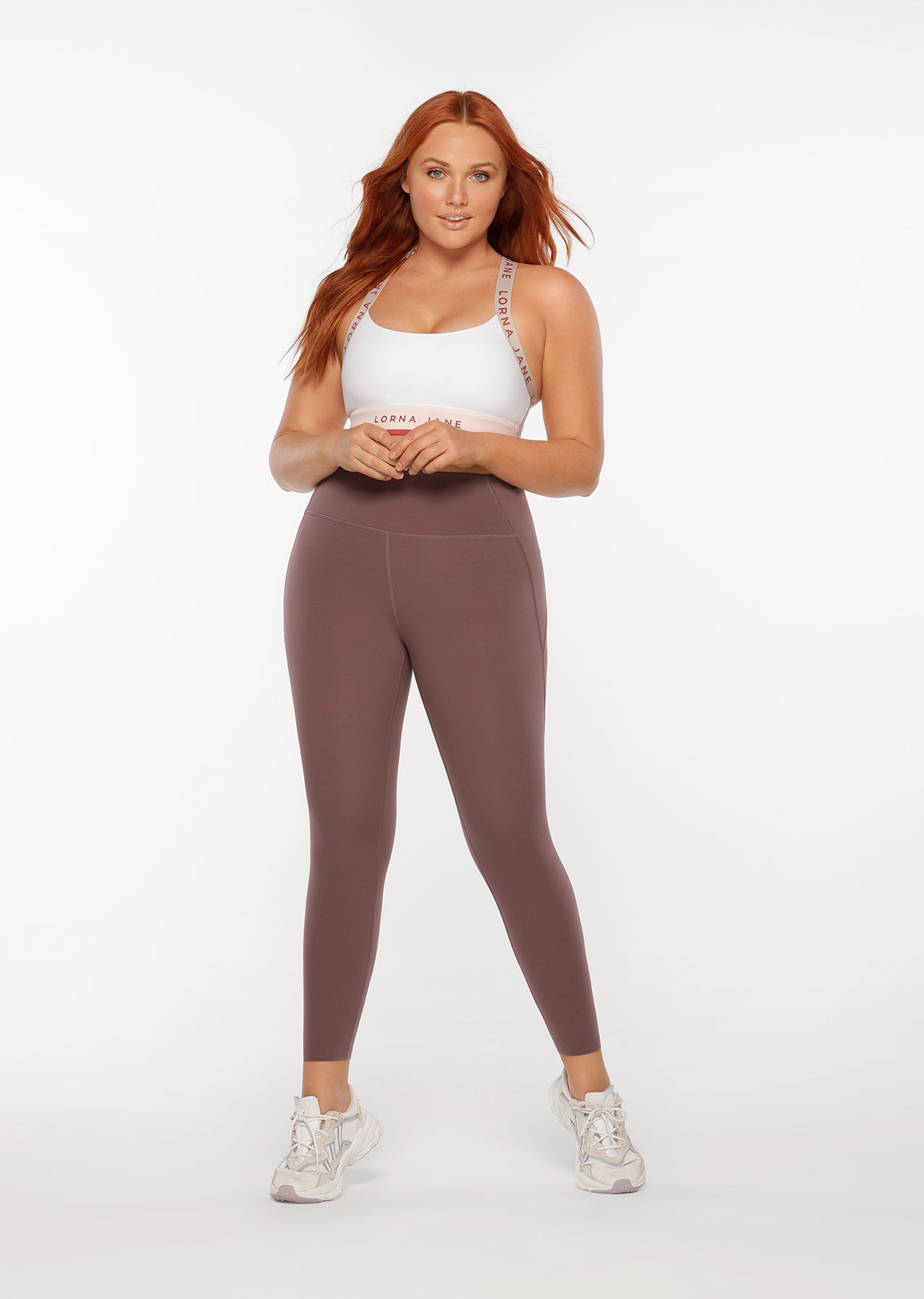 Lorna Jane No Dig Ankle Biter Leggings - Stone