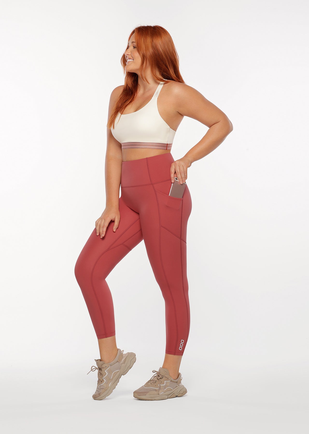 Lorna Jane No Ride Booty Ankle Biter Leggings - Earth
