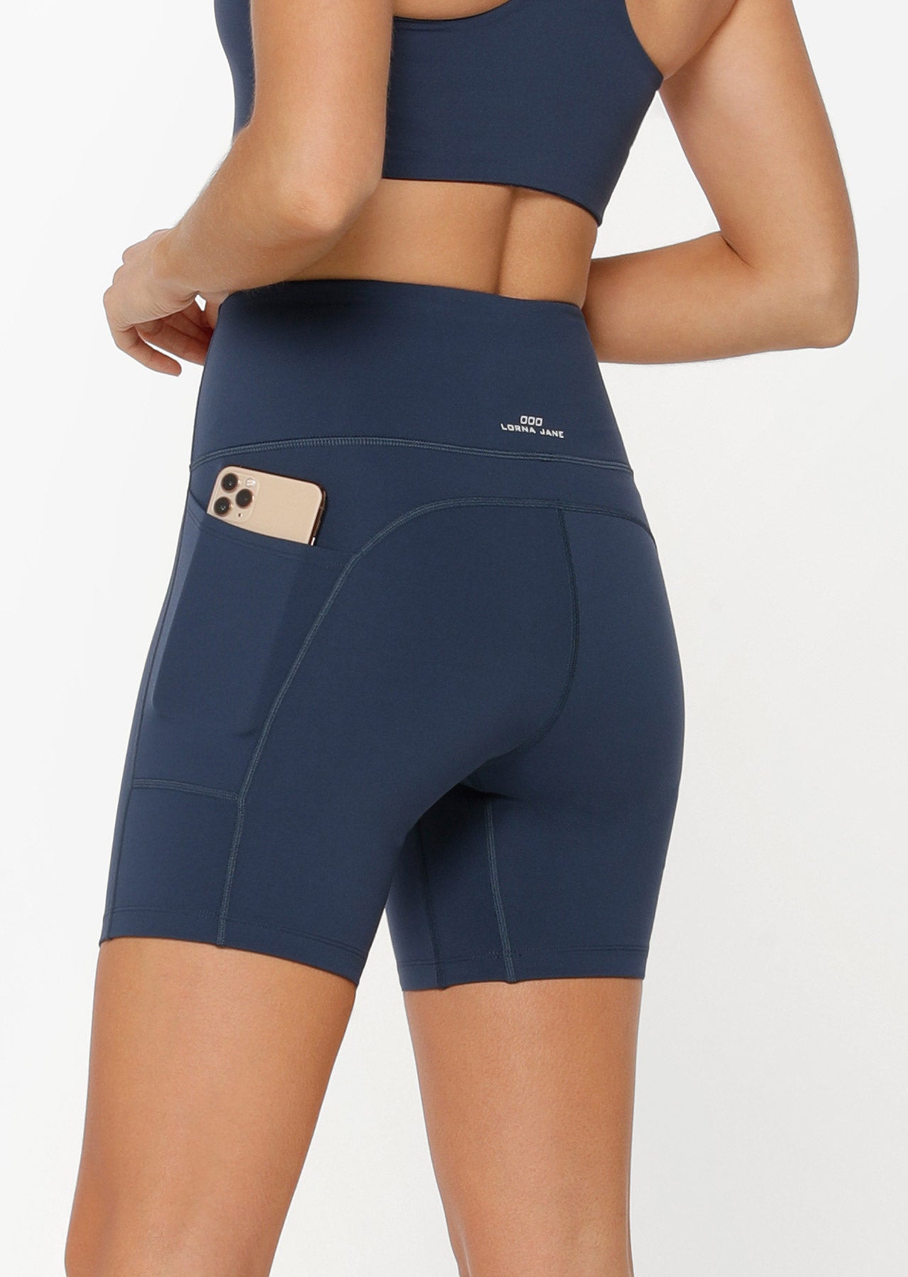 Lorna Jane No Ride Booty Bike Shorts - Pebble Blue