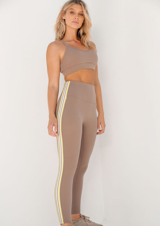 Lorna Jane No Ride Spliced Ankle Biter Tight - Bone