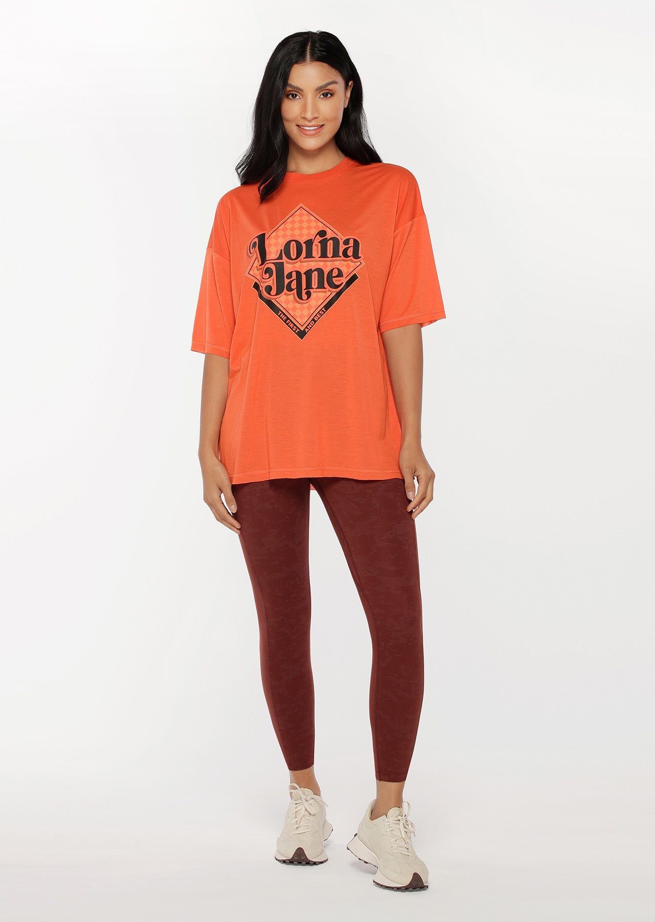 Lorna Jane Nostalgic Oversized Active Tee - Satsuma