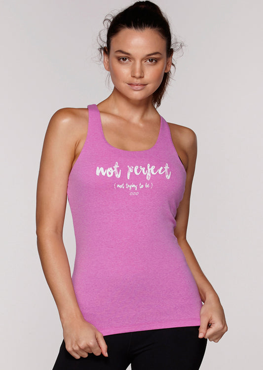 Lorna Jane Not Perfect Active Tank - Neon Fuchsia Marl