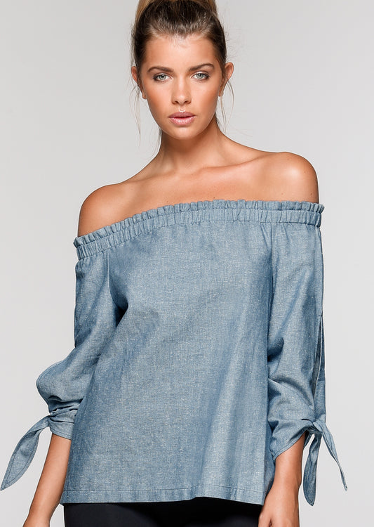 Lorna Jane Off The Shoulder Top - Denim