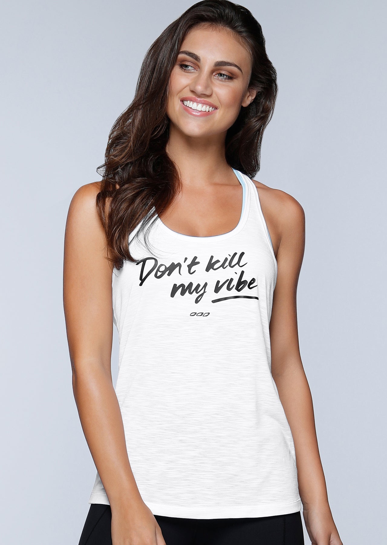 Lorna Jane Only Good Vibes Tank - White