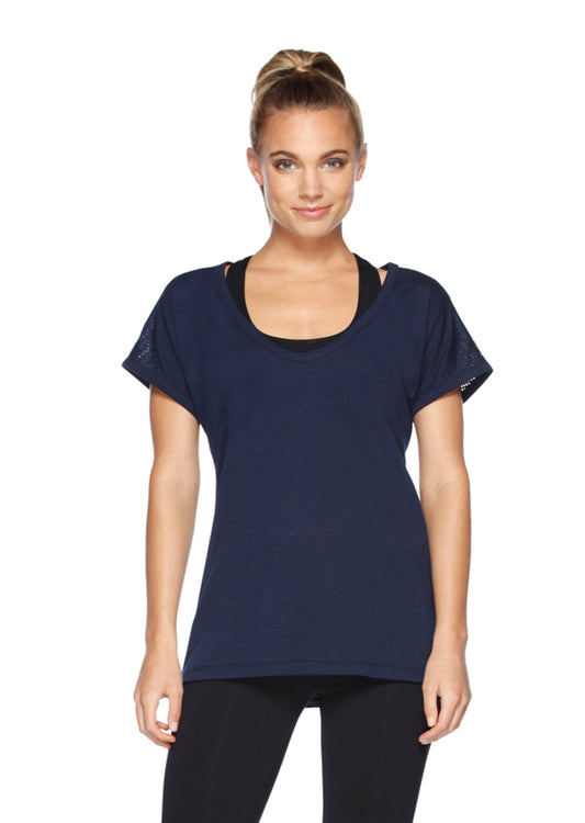 Lorna Jane Opulence S/Slv Casual Top - Ink