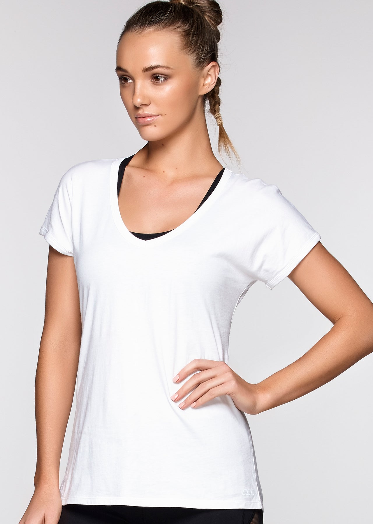 Lorna Jane Opulence S/Slv Casual Top - White