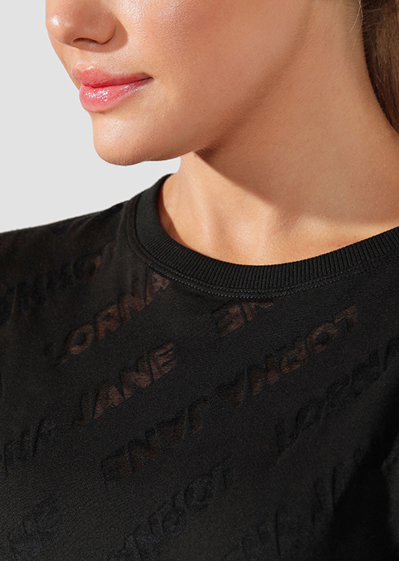 Lorna Jane Oversized Burnout Tee - Black