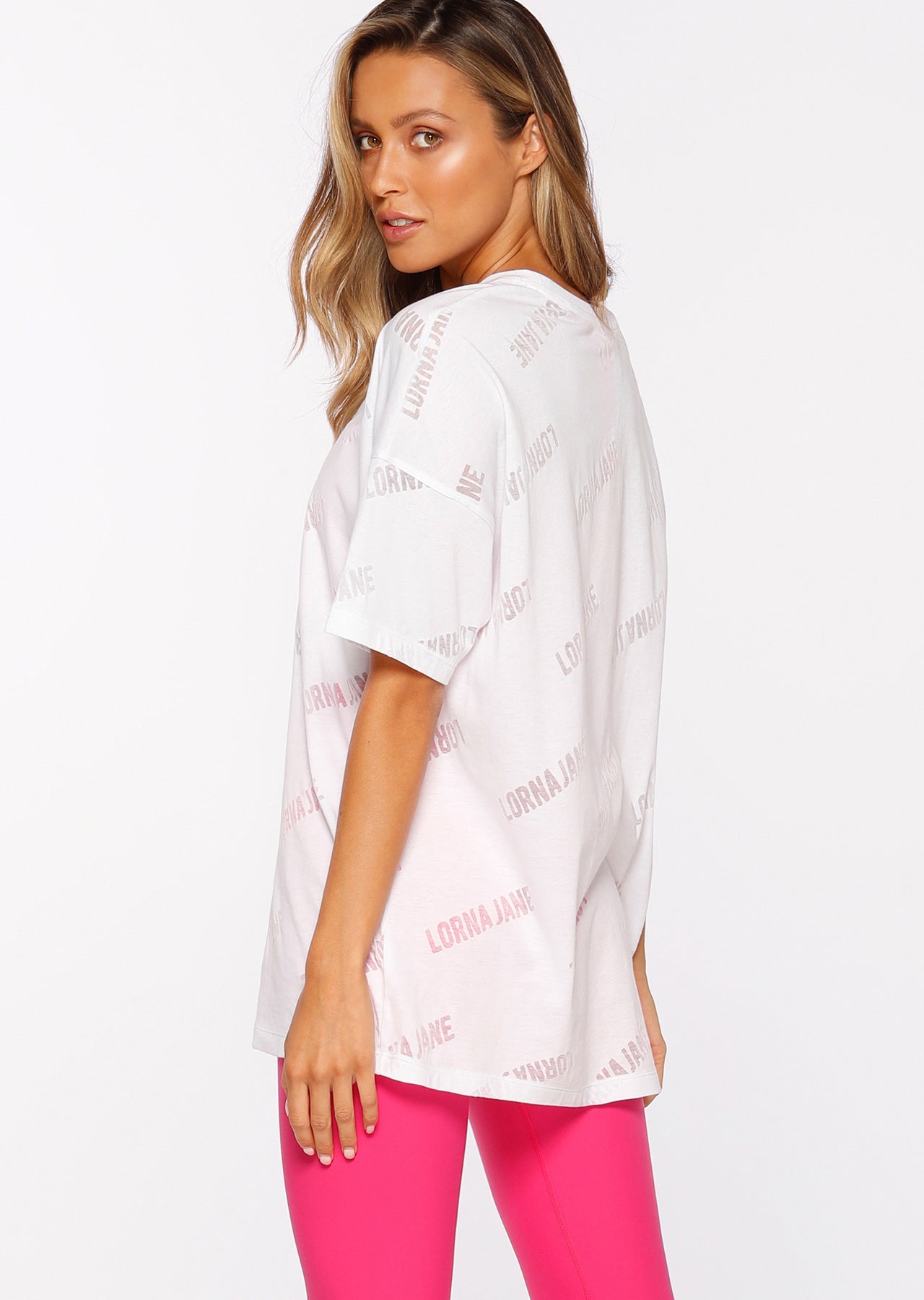 Lorna Jane Oversized Burnout Tee - White