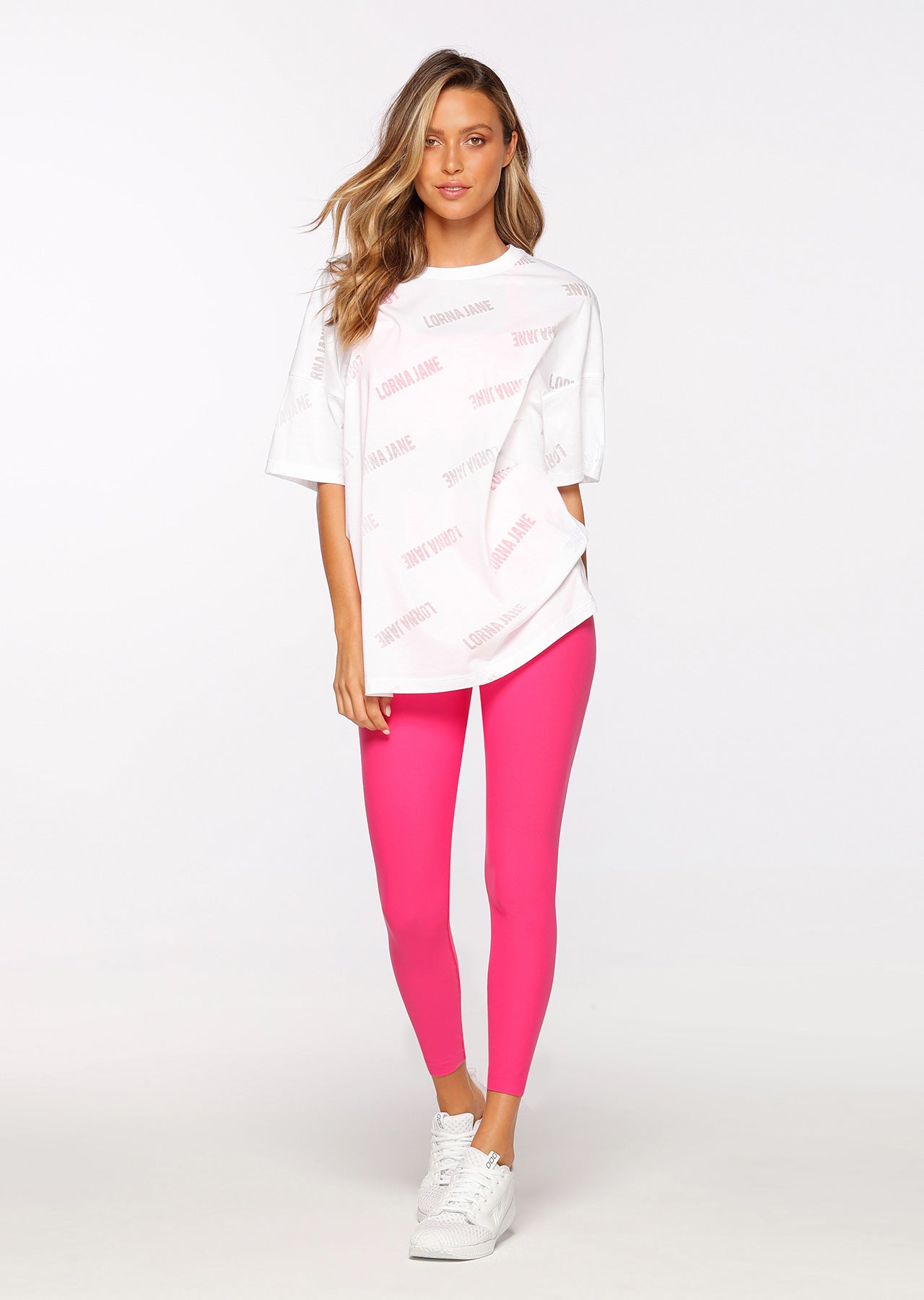 Lorna Jane Oversized Burnout Tee - White