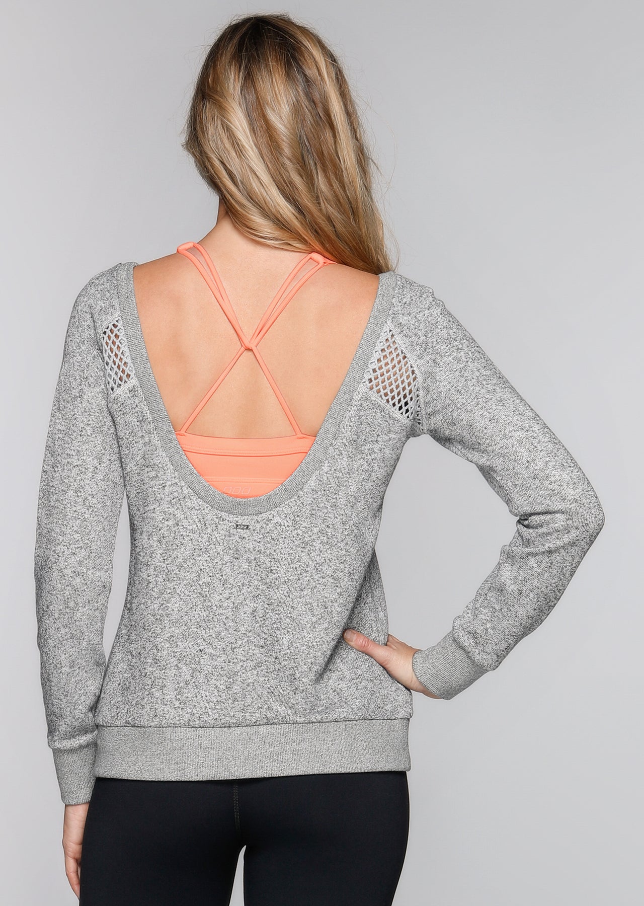 Lorna Jane Palm Springs Sweat L/Slv Top - Grey Marl
