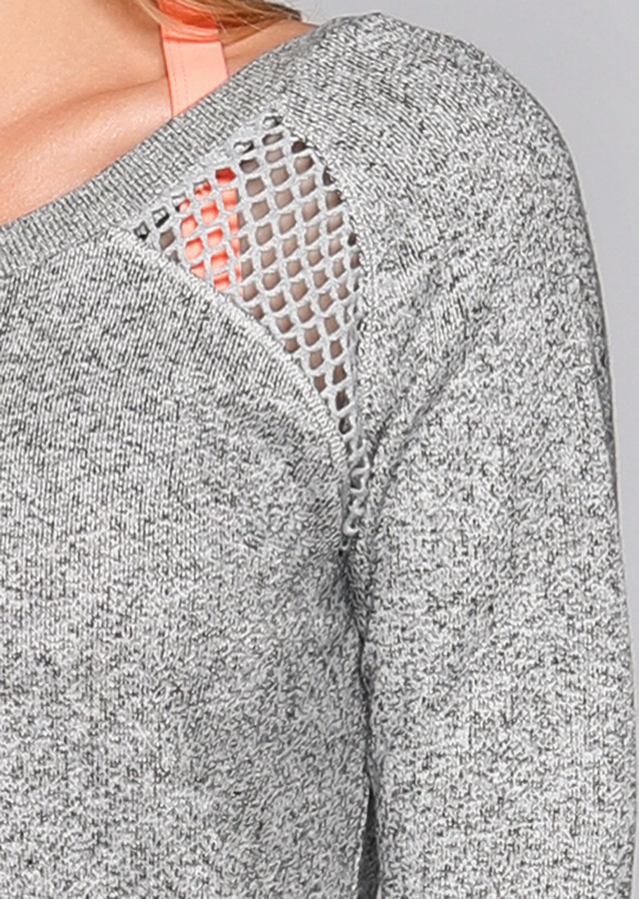 Lorna Jane Palm Springs Sweat L/Slv Top - Grey Marl