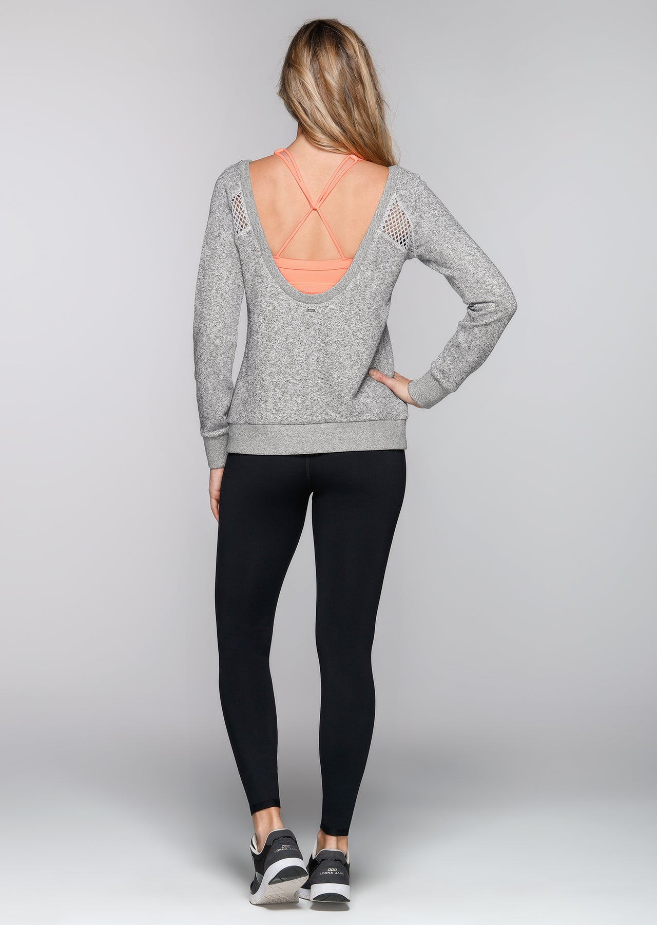 Lorna Jane Palm Springs Sweat L/Slv Top - Grey Marl