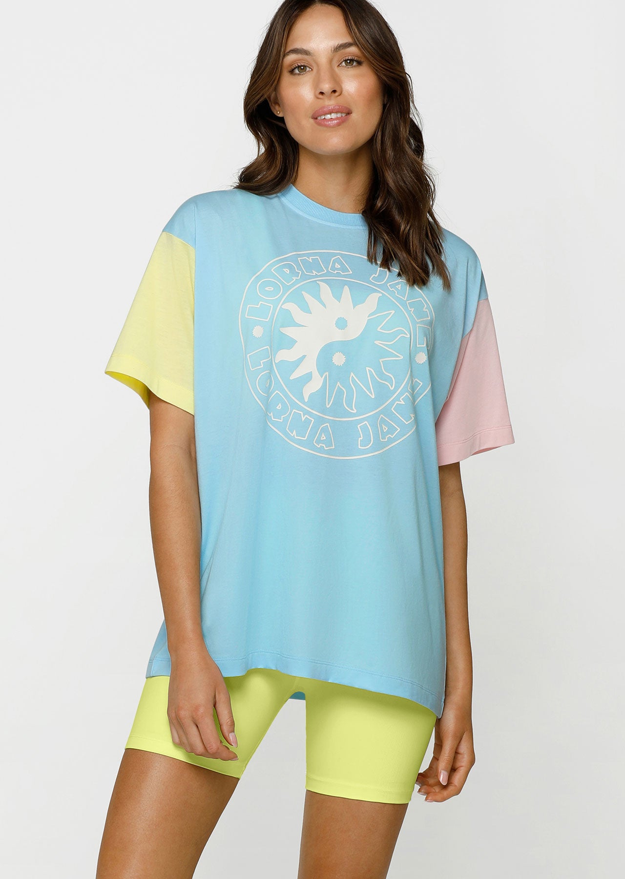 Lorna Jane Pastel Power Oversized Tee - Blue Sky