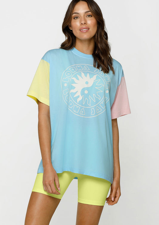 Lorna Jane Pastel Power Oversized Tee - Blue Sky