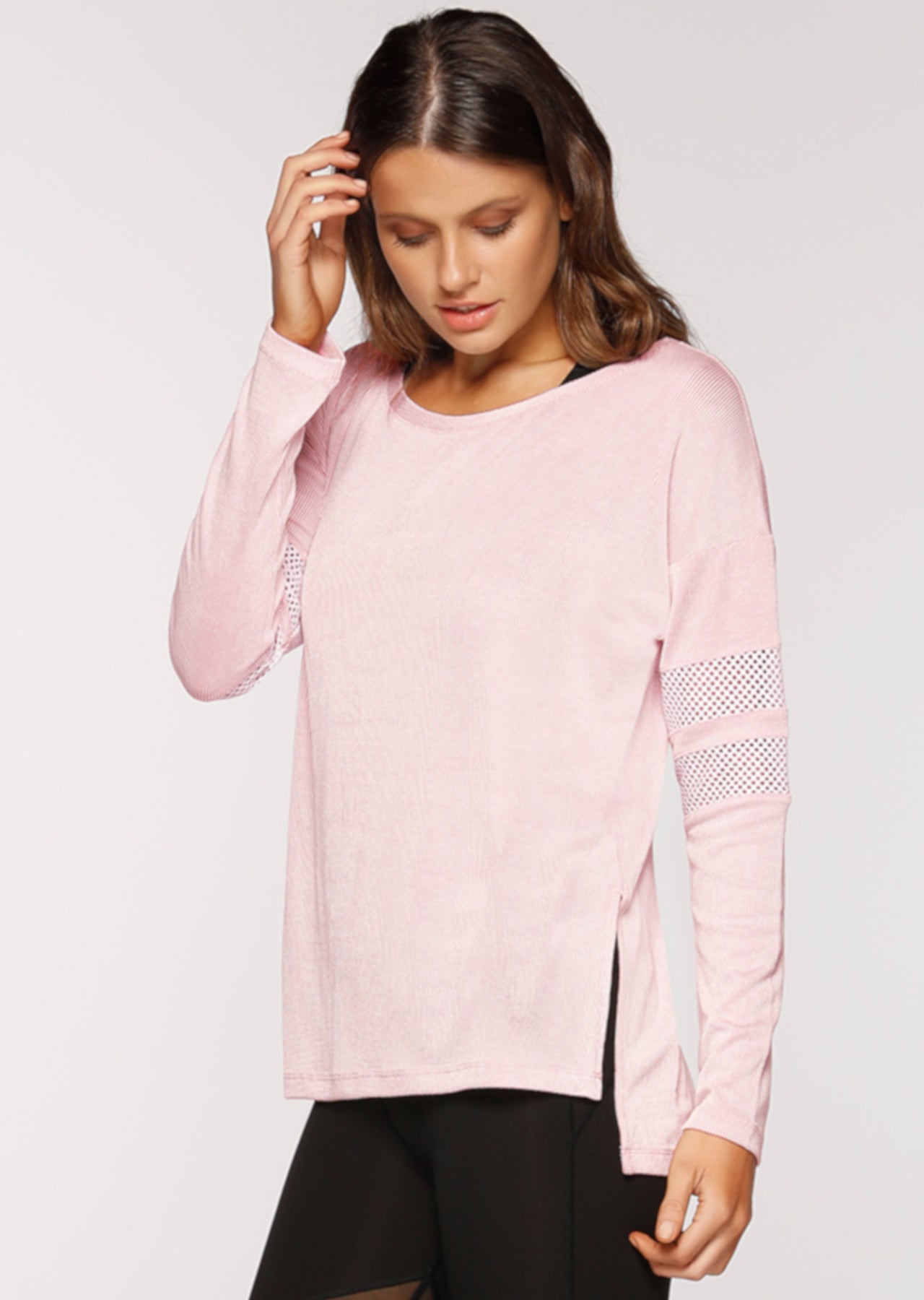 Lorna Jane Peaceful L/Slv Top - Powdered Pink