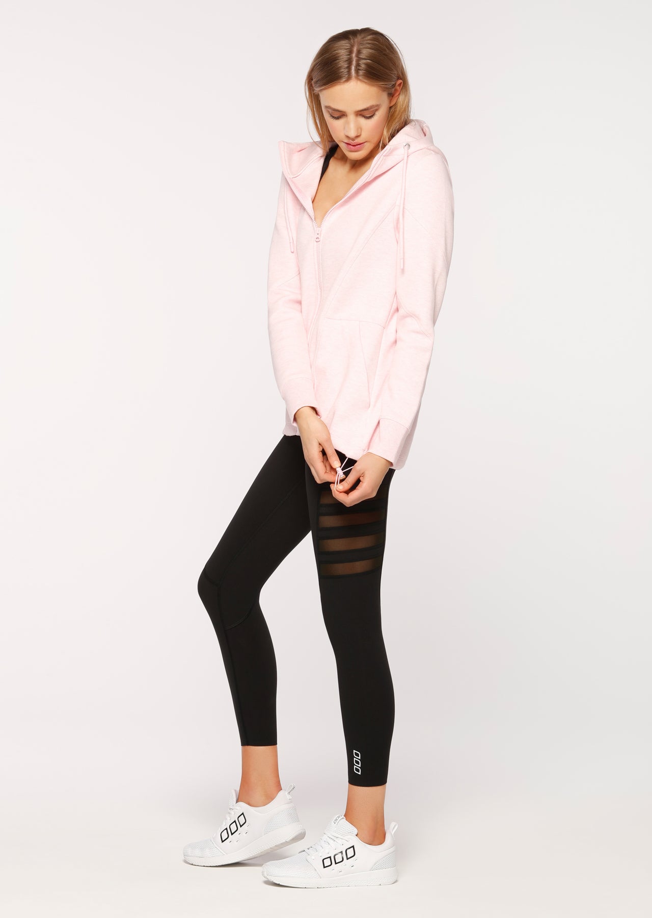 Lorna Jane Performance Tech Hoodie - Pastel Pink Marl
