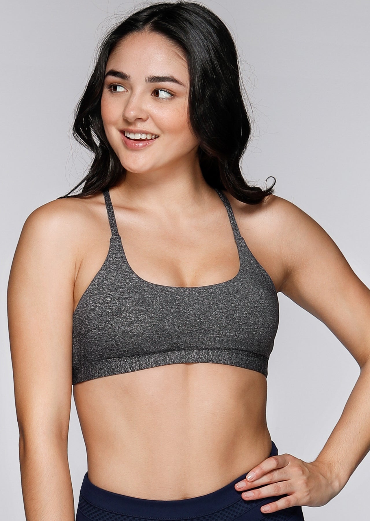 Lorna Jane Plunge Sports Bra - Char Marl