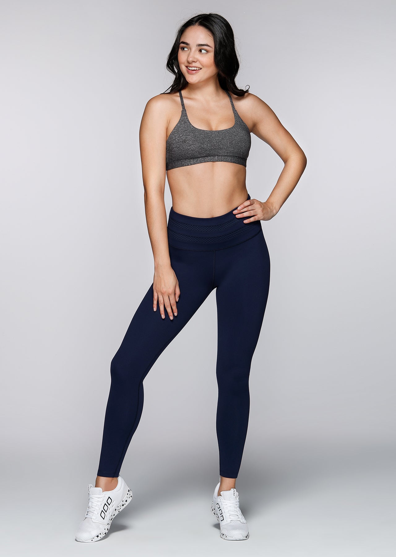 Lorna Jane Plunge Sports Bra - Char Marl